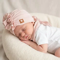 Czapka turban + chustka rozmiar 0-6miesięcy 6-12miesięcy 1-3lat brudny róż