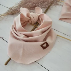 Czapka turban + chustka rozmiar 0-6miesięcy 6-12miesięcy 1-3lat brudny róż