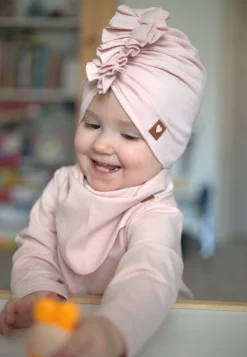 Czapka turban + chustka rozmiar 0-6miesięcy 6-12miesięcy 1-3lat brudny róż