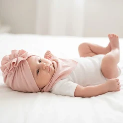 Czapka turban + chustka rozmiar 0-6miesięcy 6-12miesięcy 1-3lat brudny róż