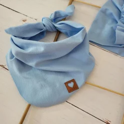 Czapka turban + chustka rozmiar 0-6miesięcy 6-12miesięcy 1-3lat niebieska