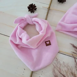 Czapka turban + chustka welurowe rozmiar 0-6miesięcy 6-12miesięcy 1-3lat różowa