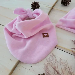 Czapka turban + chustka welurowe rozmiar 0-6miesięcy 6-12miesięcy 1-3lat różowa