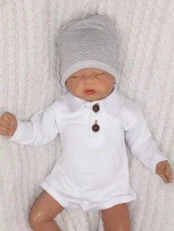 4 cz dres/komplet bawełniany zestaw elegant szary ostatnie sztuki 68