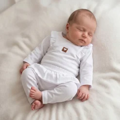 3cz KOMPLET body + legginsy ze spódniczką + opaska 56-86 biały