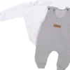 2 cz komplet body + spodnie na szelkach szary ostatnia sztuka 50