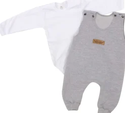 2 cz komplet body + spodnie na szelkach szary ostatnia sztuka 50