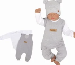 2 cz komplet body + spodnie na szelkach szary ostatnia sztuka 50