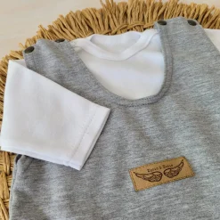 2 cz komplet body + spodnie na szelkach szary ostatnia sztuka 50