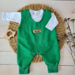 2 cz komplet body + spodnie na szelkach zielony 50 ostatnie sztuki