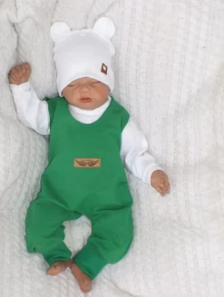 2 cz komplet body + spodnie na szelkach zielony 50 ostatnie sztuki