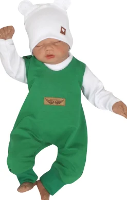 2 cz komplet body + spodnie na szelkach zielony 50 ostatnie sztuki
