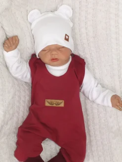 2 cz komplet body + spodnie na szelkach bordowy 50 ostatnie sztuki