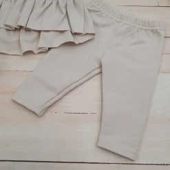 3cz KOMPLET dresowy tunika + legginsy + opaska 56-86 alabaster beige