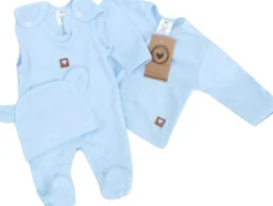 3 cz komplet: śpioch+kaftanik+czapka błękit ostatnie sztuki 50