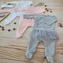 3cz komplet z tiulem Body+półśpiochy+opaska biały ostatnie sztuki 50