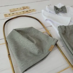 4 cz nowoczesny garniturek do chrztu , komplet elegancki 56-86 szary