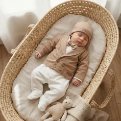 3 cz nowoczesny garniturek do chrztu, komplet z pajacykiem elegancki 50-68 caffe mokka