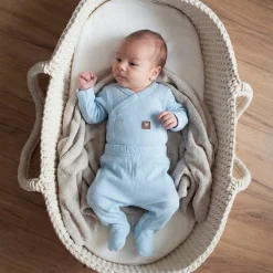 4 cz prążkowana kompletna WYPRAWKA do szpitala 50-62 błękitna