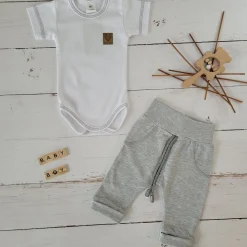 2 cz zestaw komplet body+spodnie szary ostatnie sztuki 68, 74, 80