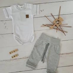 2 cz zestaw komplet body+spodnie szary ostatnie sztuki 68, 74, 80
