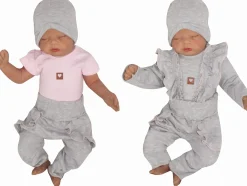 4cz zestaw komplet body+spodnie+czapka+ bluzeczka szary ostatnie sztuki 56
