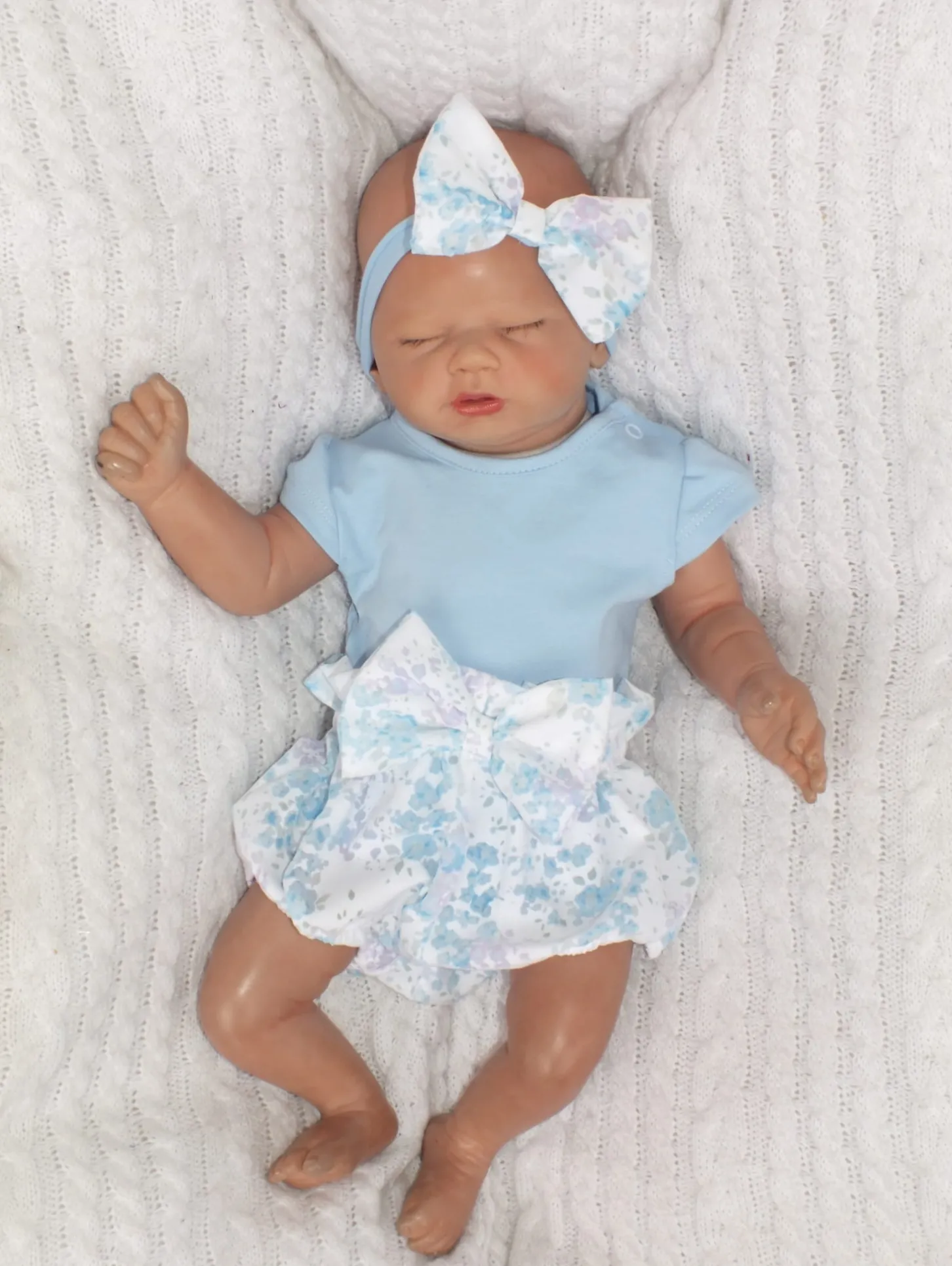 3cz zestaw komplet lato body+bloomersy+opaska błękit ostatnie sztuki 56, 68, 68