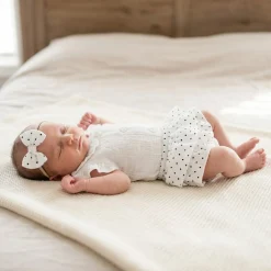 3 cz zestaw komplet lato body+bloomersy ze spódniczką +opaska 56-86 white