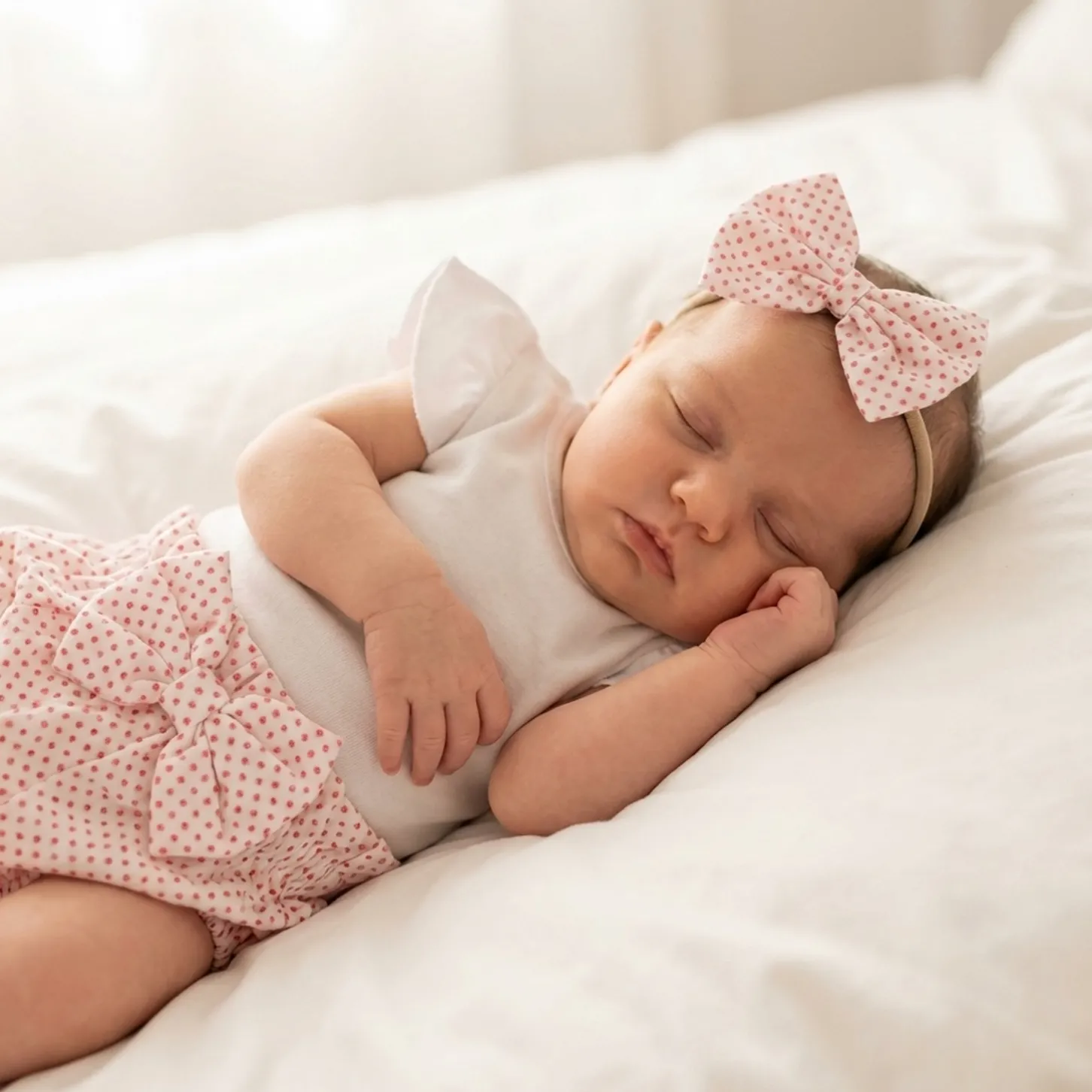 3cz zestaw komplet lato body+bloomersy+opaska biało-różowy ostatnie sztuki 56-86