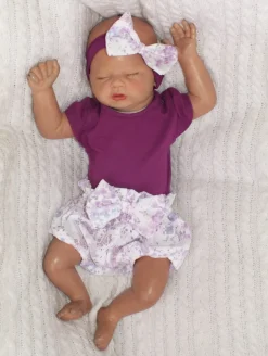 3cz zestaw komplet lato body+bloomersy+opaska śliwka ostatnie sztuki 56