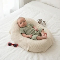 2 cz zestaw komplet prążkowany body+spodenki na lato 56-86 khaki