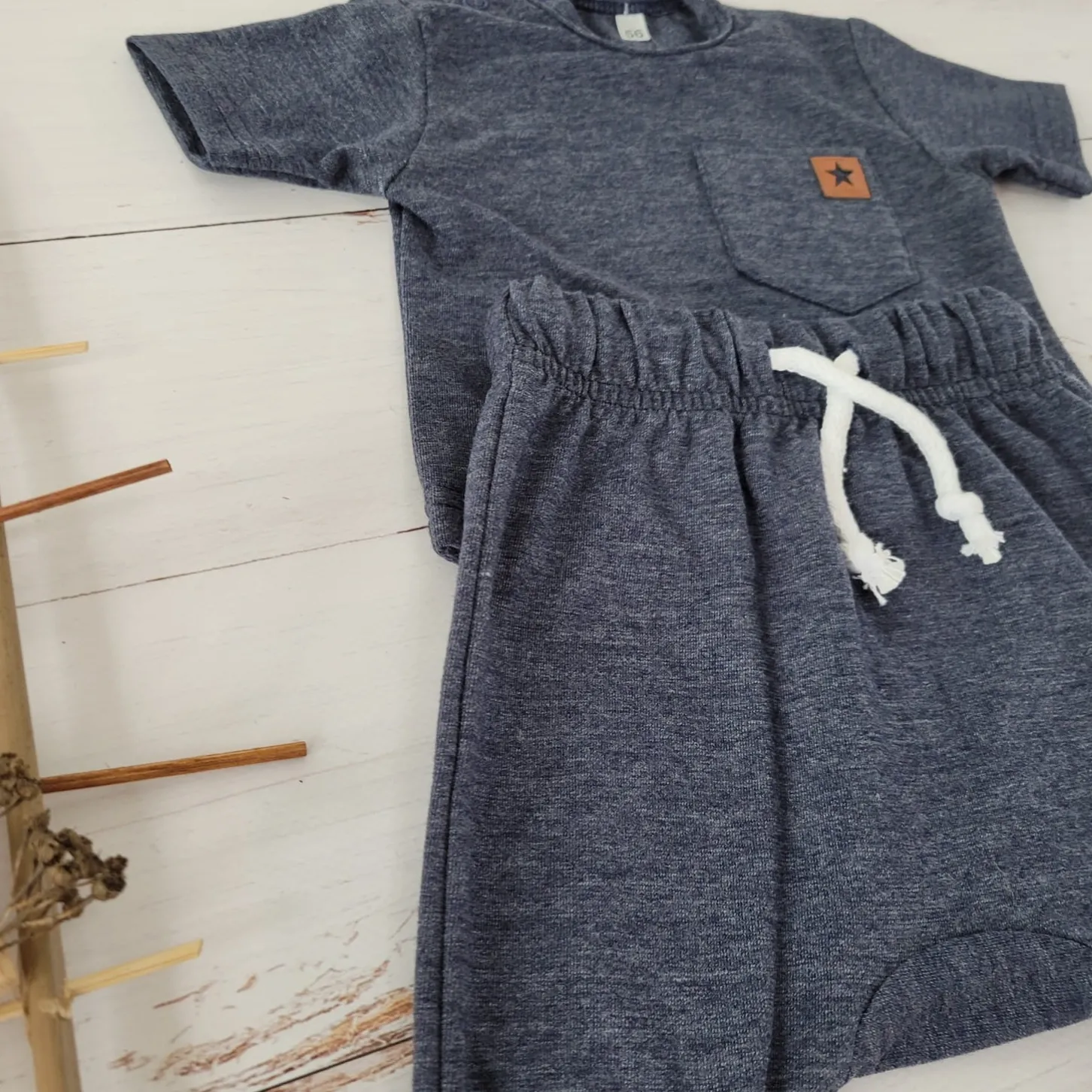 2 cz zestaw komplet t-shirt +spodnie jeansowy ostatnie sztuki 56-86
