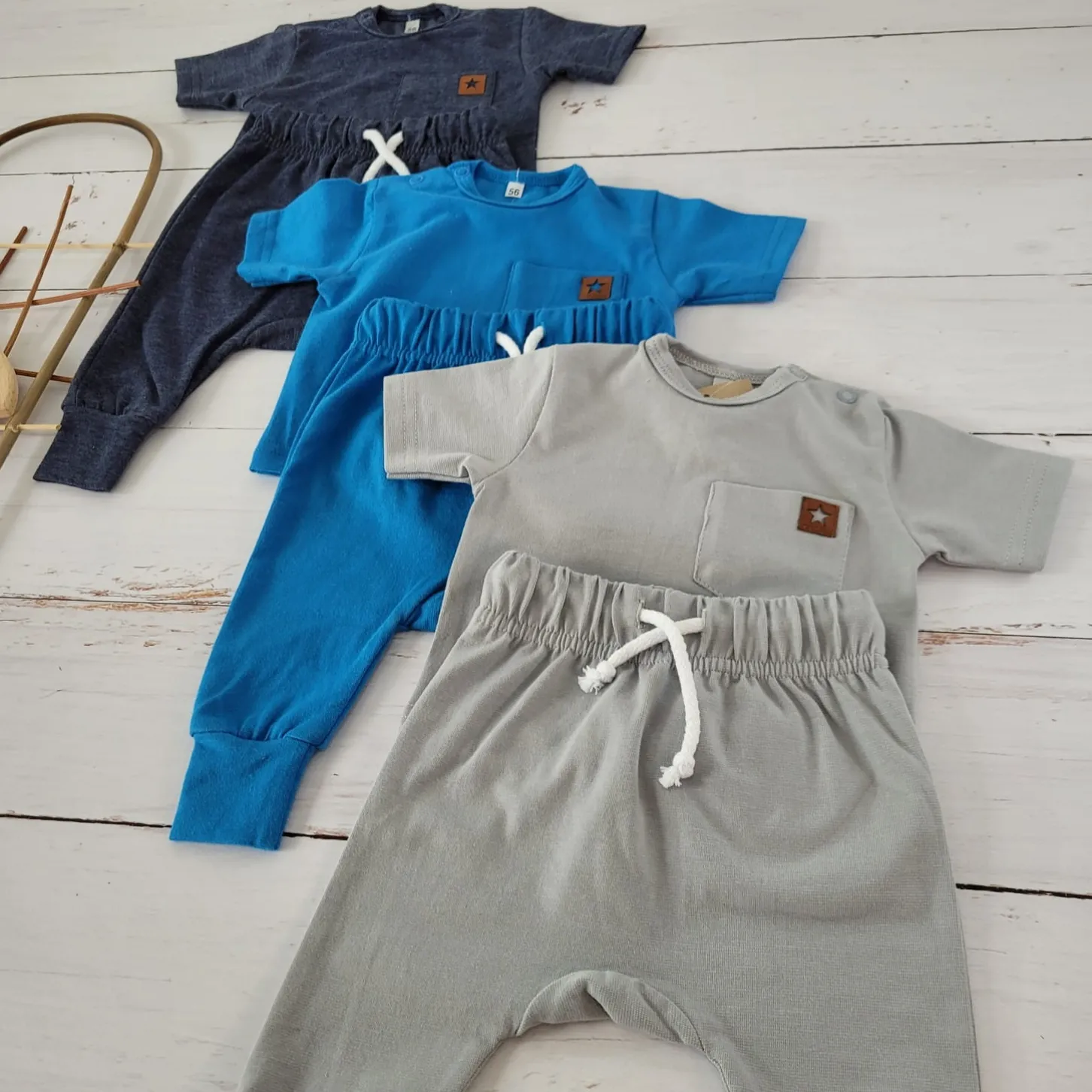 2 cz zestaw komplet t-shirt +spodnie jeansowy ostatnie sztuki 56-86