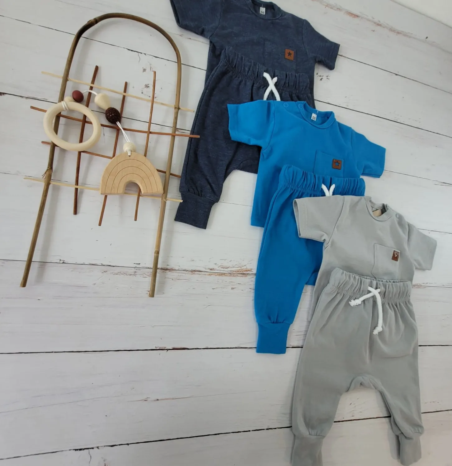2 cz zestaw komplet t-shirt +spodnie jeansowy ostatnie sztuki 56-86