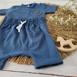 2 cz zestaw komplet tshirt +spodenki na lato granatowy ostatnie sztuki 56, 62, 74, 80