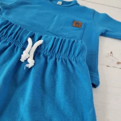 2 cz zestaw komplet tshirt +spodnie 56-86 kobaltowy błękit