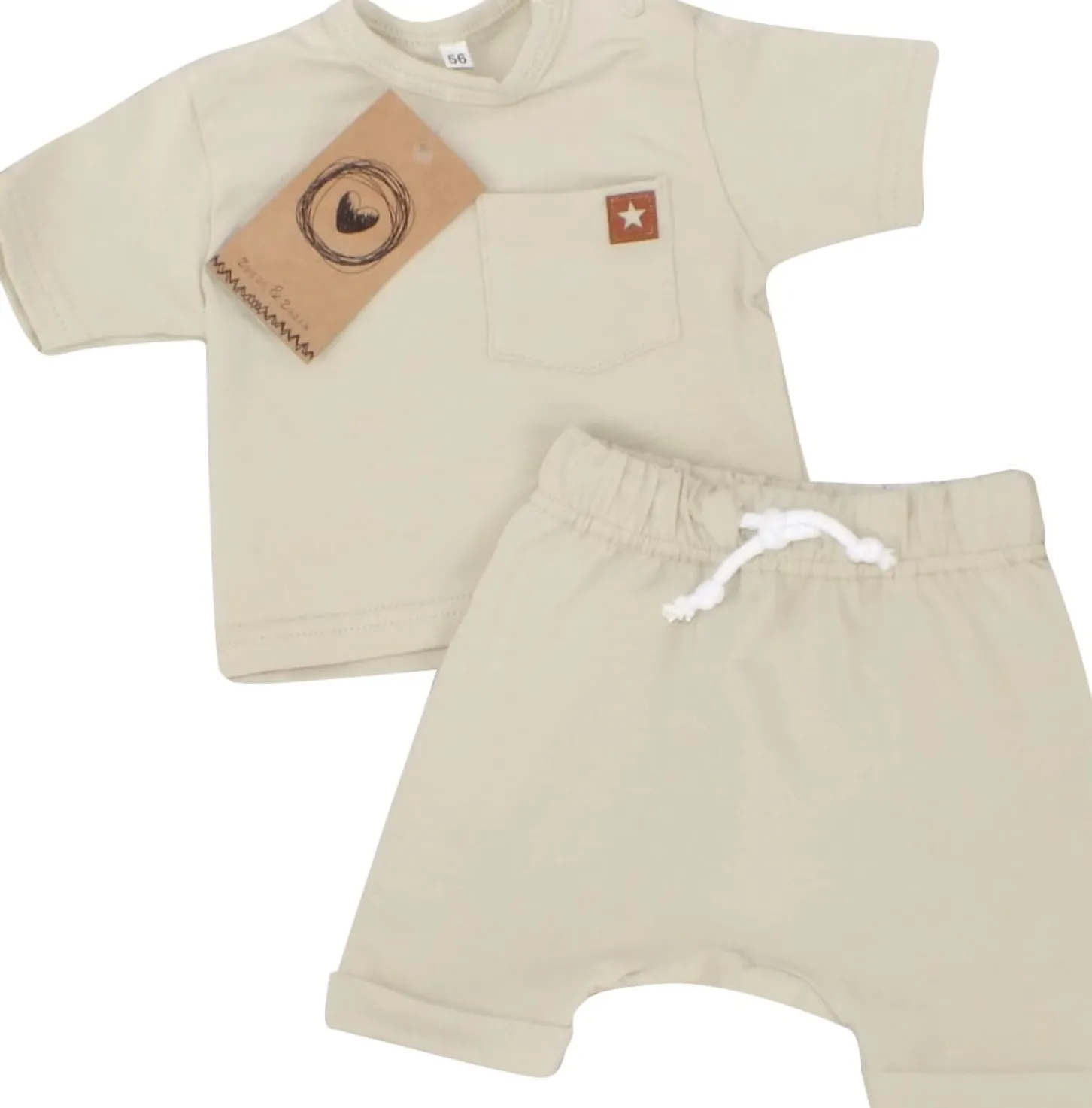 2 cz zestaw komplet tshirt +spodenki na lato oliwkowy ostatnie sztuki 74-86
