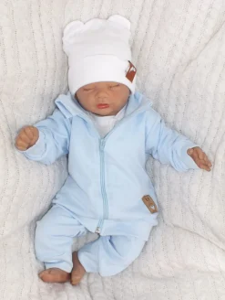 Dres niemowlęcy 2 cz bawełniany bez kaptura błękitny ostatnie sztuki 56, 62