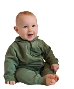 Dres niemowlęcy 2 cz bawełniany bez kaptura khaki ostatnie sztuki 56