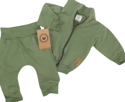 Dres niemowlęcy 2 cz bawełniany bez kaptura khaki ostatnie sztuki 56