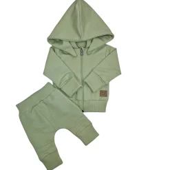 Dres niemowlęcy 2 cz bawełniany z odpinanym kapturem 56-86 olive green