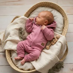 Dres niemowlęcy 2 cz bawełniany z odpinanym kapturem 56-86 rosy dream