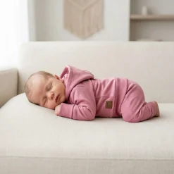 Dres niemowlęcy 2 cz bawełniany z odpinanym kapturem 56-86 rosy dream