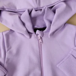 Dres niemowlęcy 2 cz bawełniany z odpinanym kapturem 56-86 soft lilac