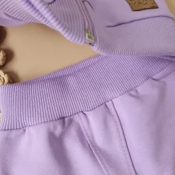 Dres niemowlęcy 2 cz bawełniany z odpinanym kapturem 56-86 soft lilac