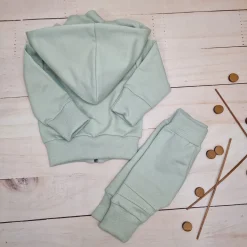 Dres niemowlęcy 2 cz bawełniany z odpinanym kapturem 56-86 minty green