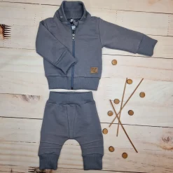 Dres niemowlęcy 2 cz bawełniany z odpinanym kapturem 56-86 onyx