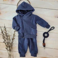 Dres niemowlęcy 2 cz z ocieplanej dresówki jeansowy ostatnie sztuki: 56,74