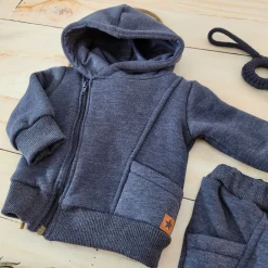 Dres niemowlęcy 2 cz z ocieplanej dresówki jeansowy ostatnie sztuki: 56,74