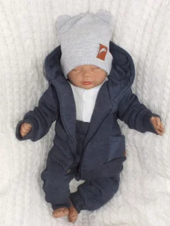 Dres niemowlęcy 2 cz z ocieplanej dresówki jeansowy ostatnie sztuki: 56,74